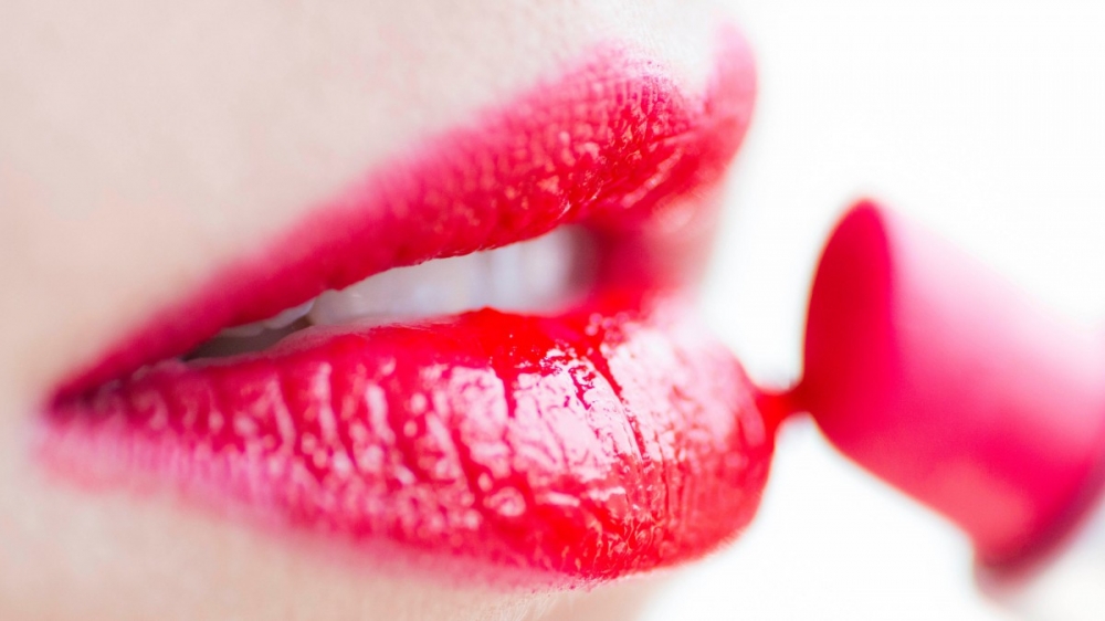 高清女人富有魅力吸晴的红色嘴唇艺术图片