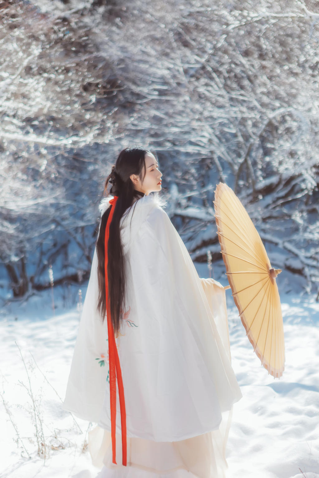 雪地里的汉服美女清新美女裸体高潮喷白乳图片