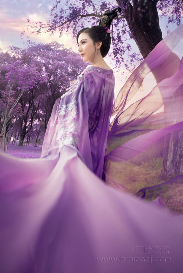 紫色仙灵古装美女图 两腿间的私密图片
