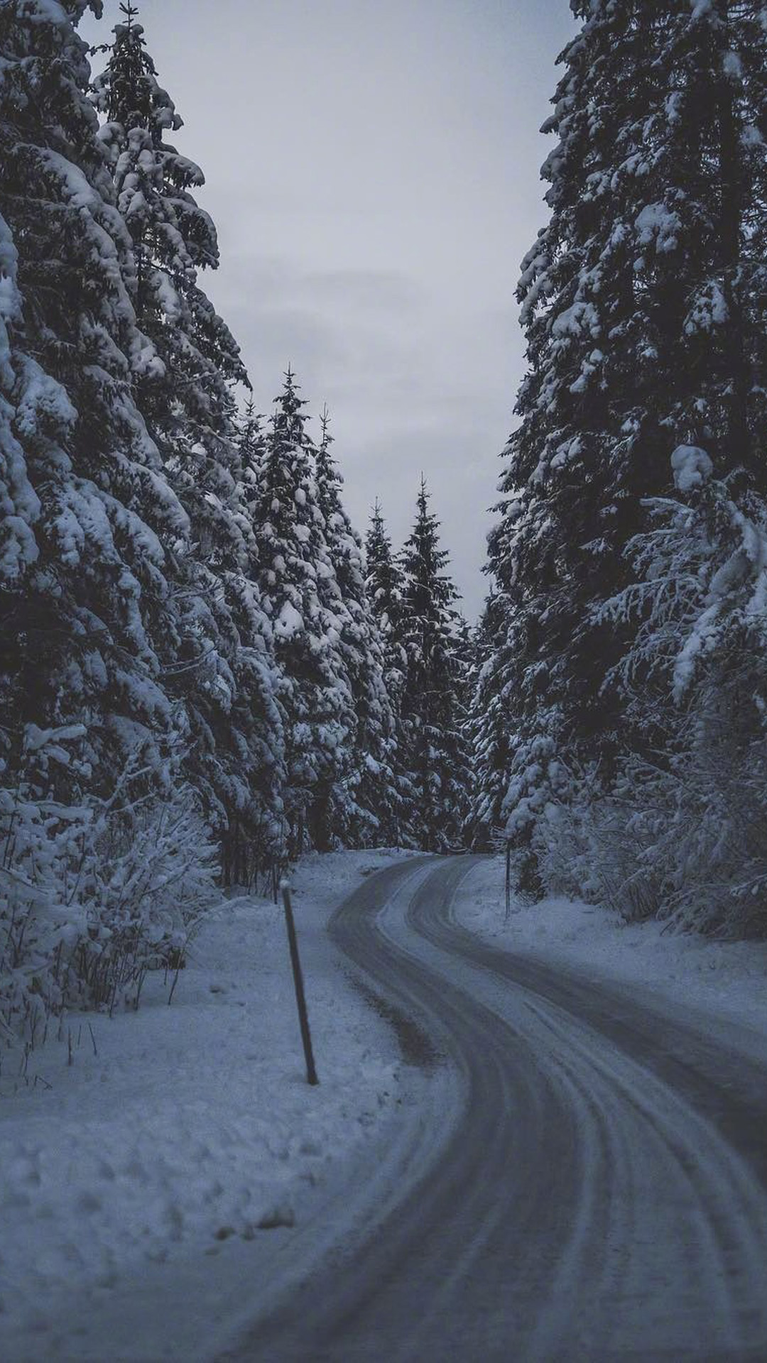 冬日深山雪景唯美高清桌面壁纸