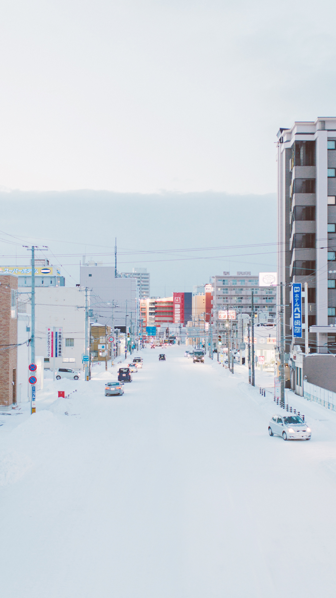 日本北海道雪景唯美高清手机壁纸图片