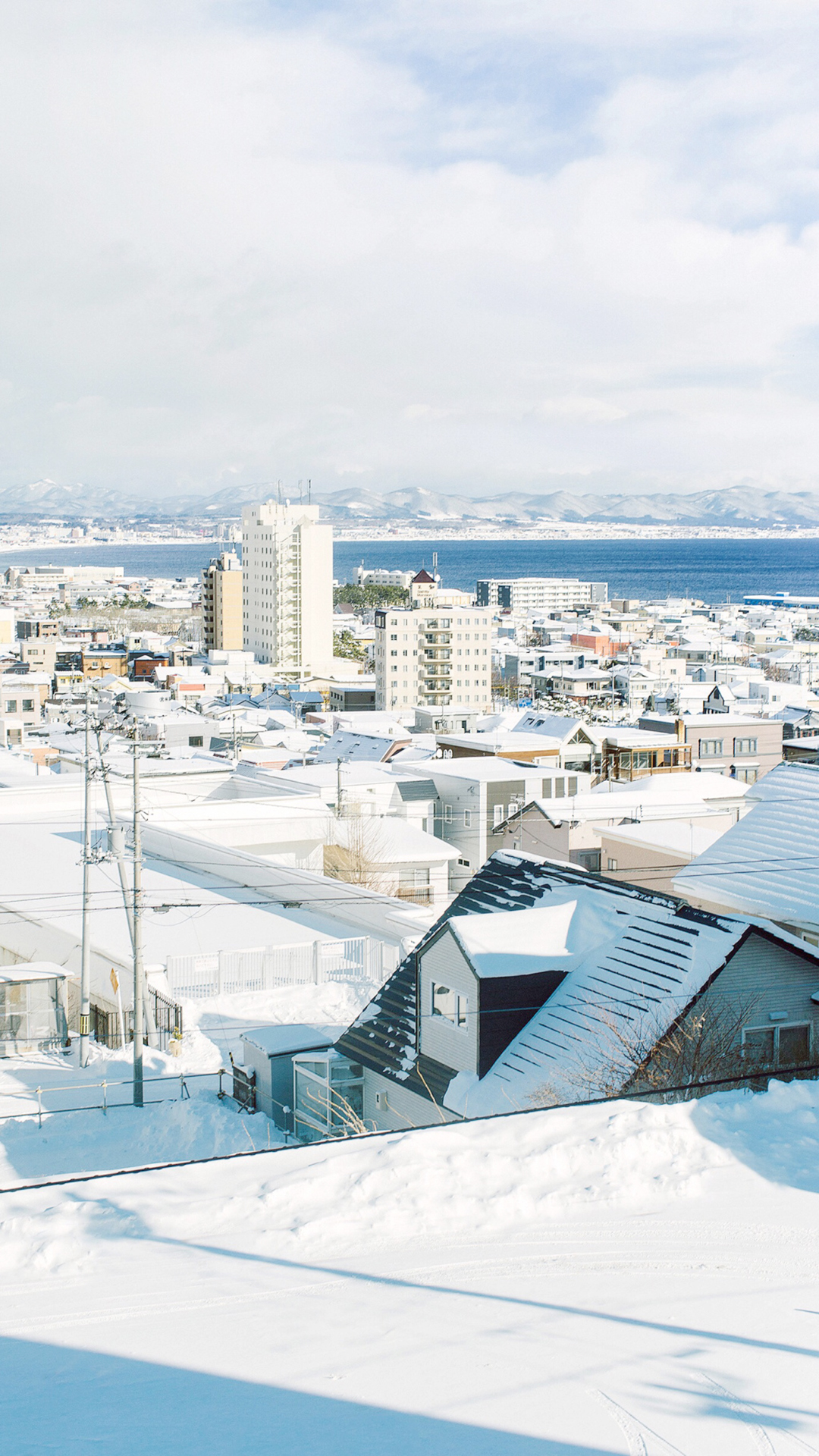 日本北海道雪景唯美高清手机壁纸图片
