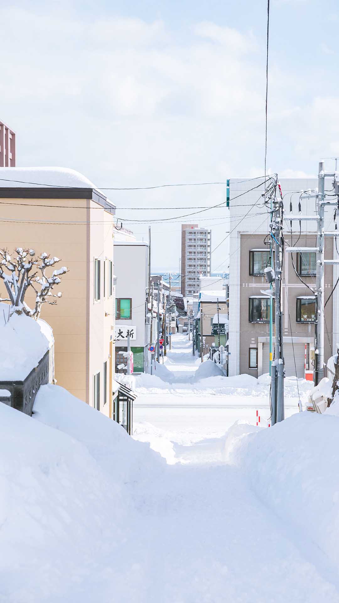 日本小清新雪景手机壁纸高清图片