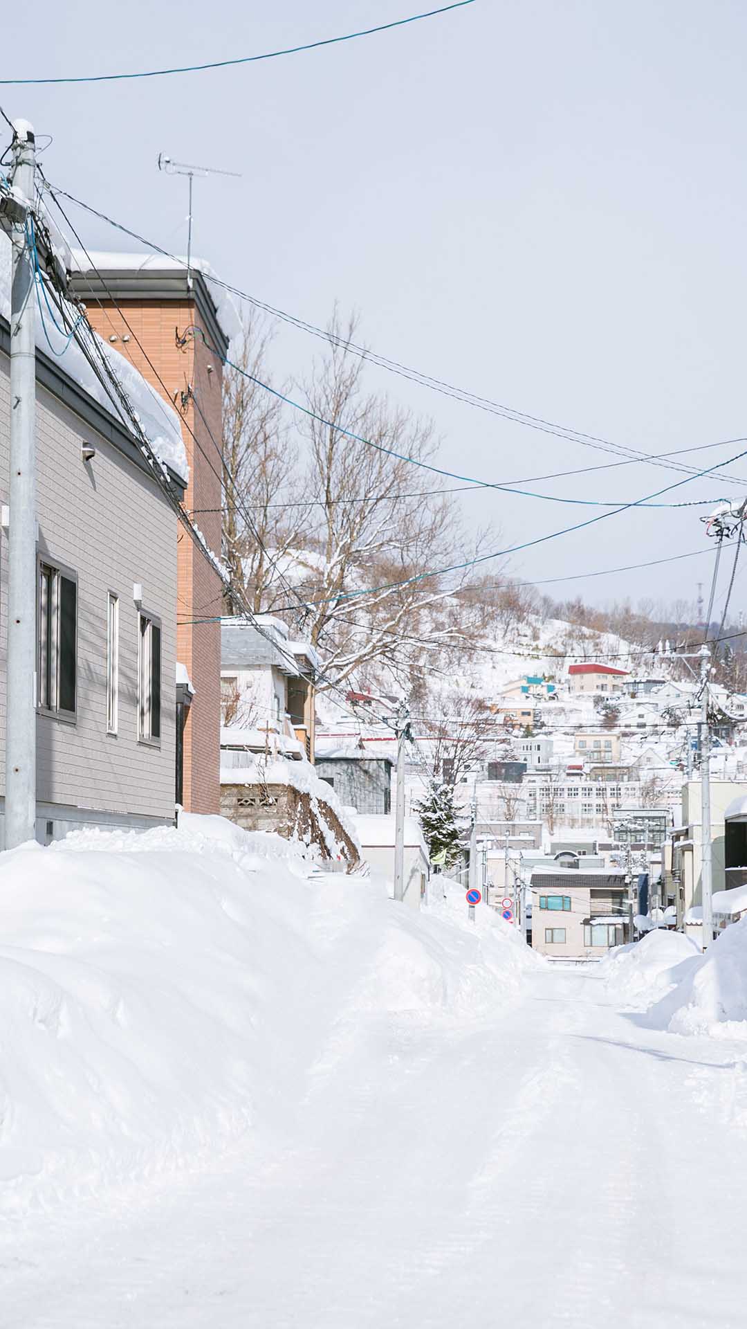 日本小清新雪景手机壁纸高清图片