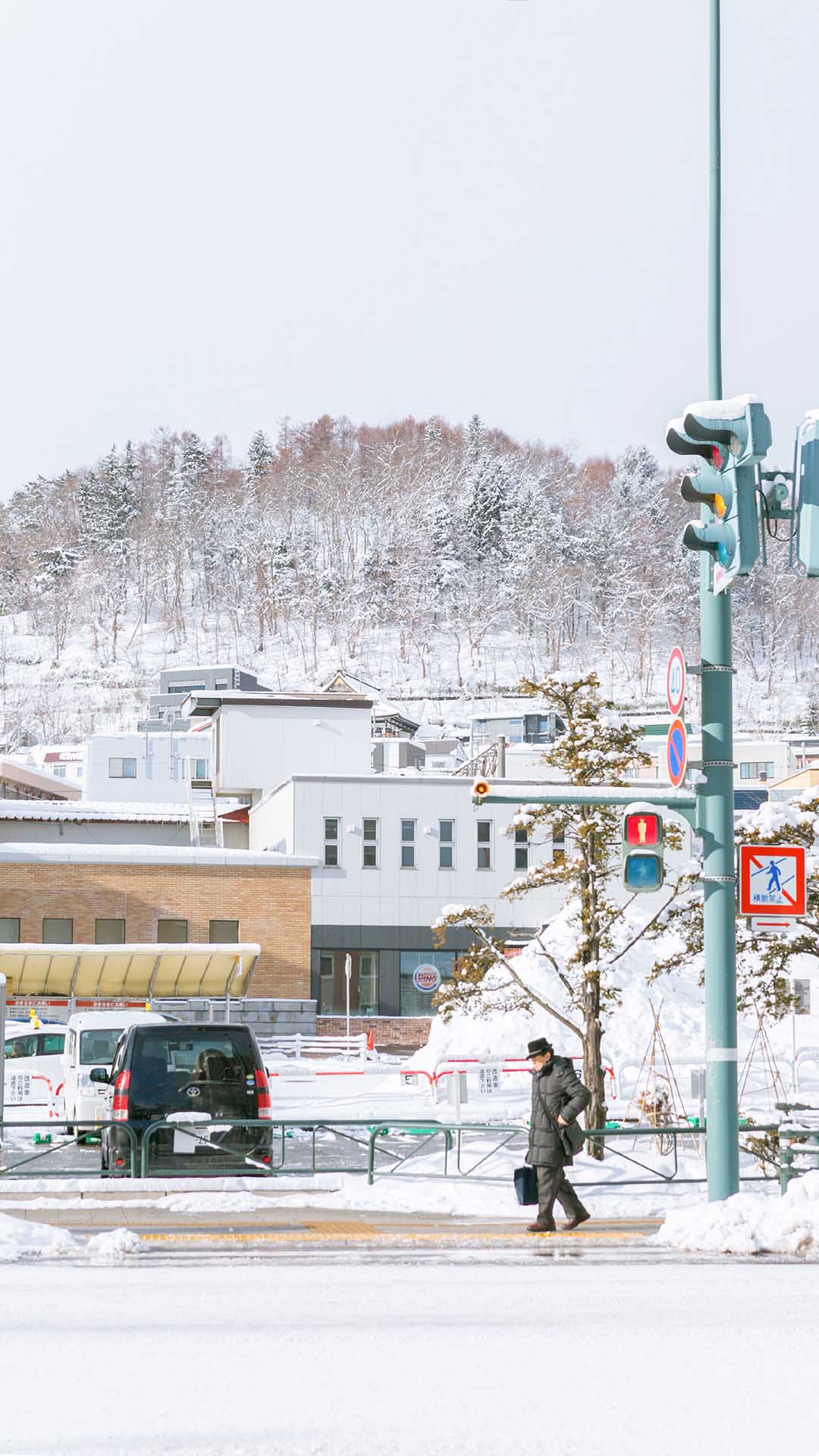 日本小清新雪景手机壁纸高清图片